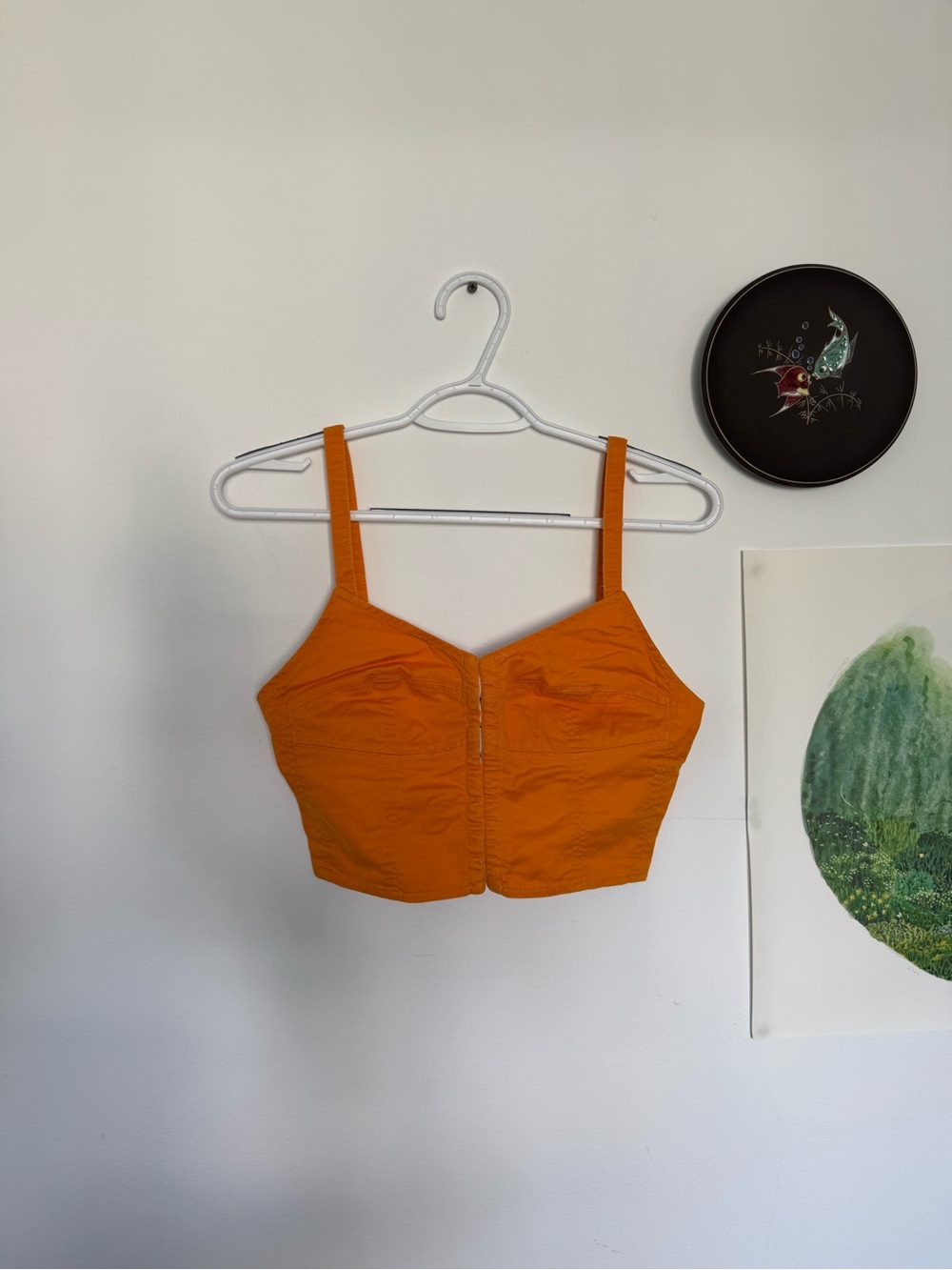 Aritzia Wilfred Orange Crop Top